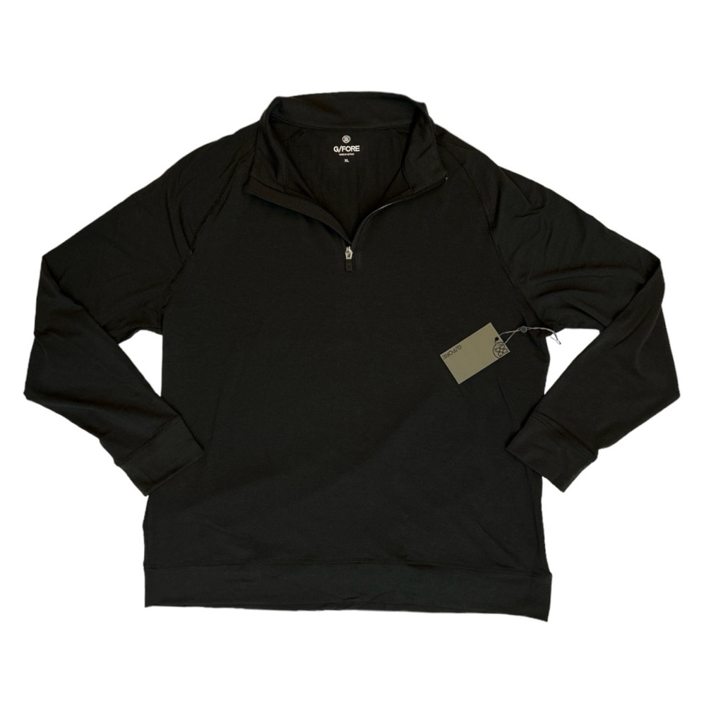 NWT G/FORE Mens Sz XL Luxe State Mid Tech Jersey Quarter Zip Pullover Black Onyx